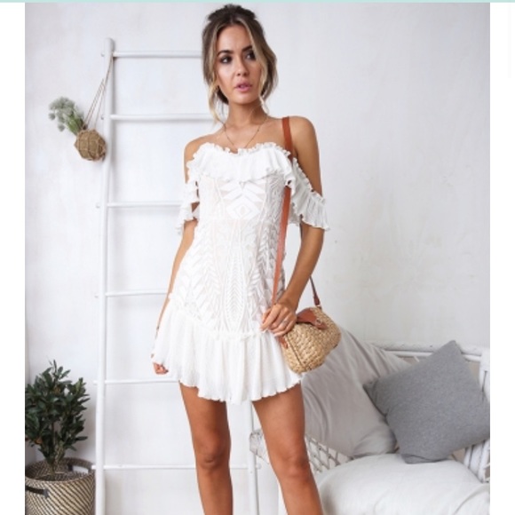 Angel Biba Dresses & Skirts - White Ruffle Dress
